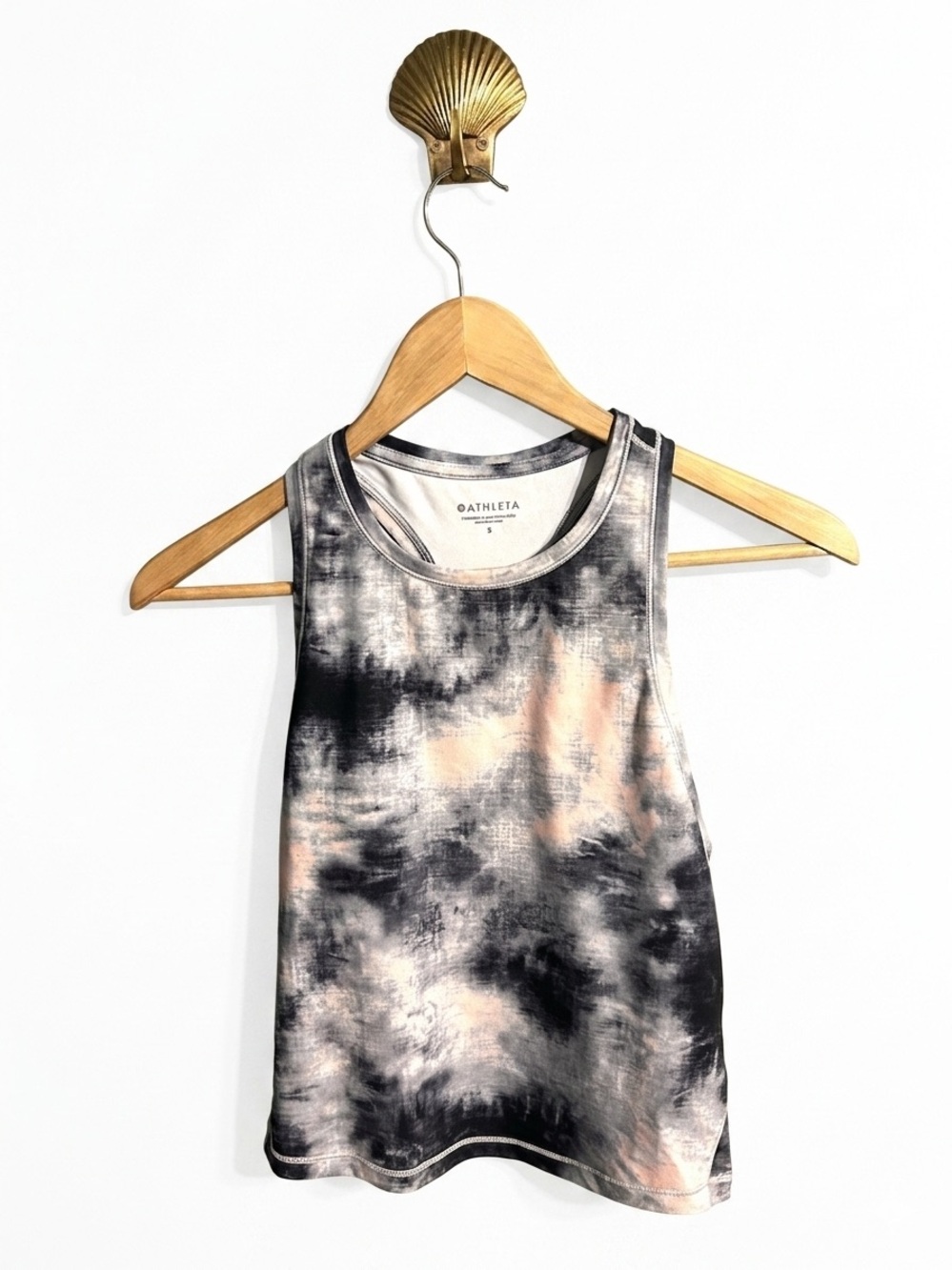Athleta Cloud Wash Racerback Athletic Tank Gray and Peach Sz S Women's Pink Tops